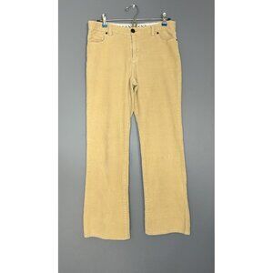 Lands' End Corduroy Pants Womens 10 Tan Straight Leg Stretch Mid Rise Very Soft